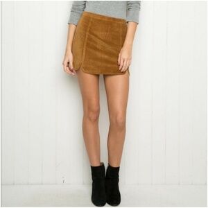 Brandy Melville Raquel Scalloped Suede Mini Skirt